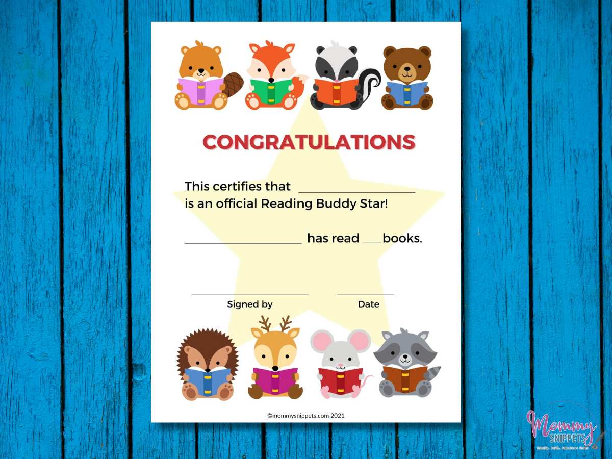 Reading Certificate for Kids