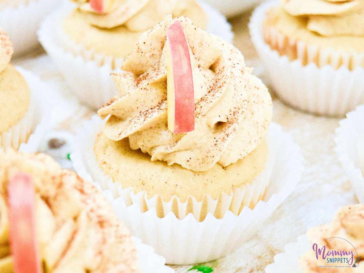 apple cider cupcakes with cinnamon buttercream frosting