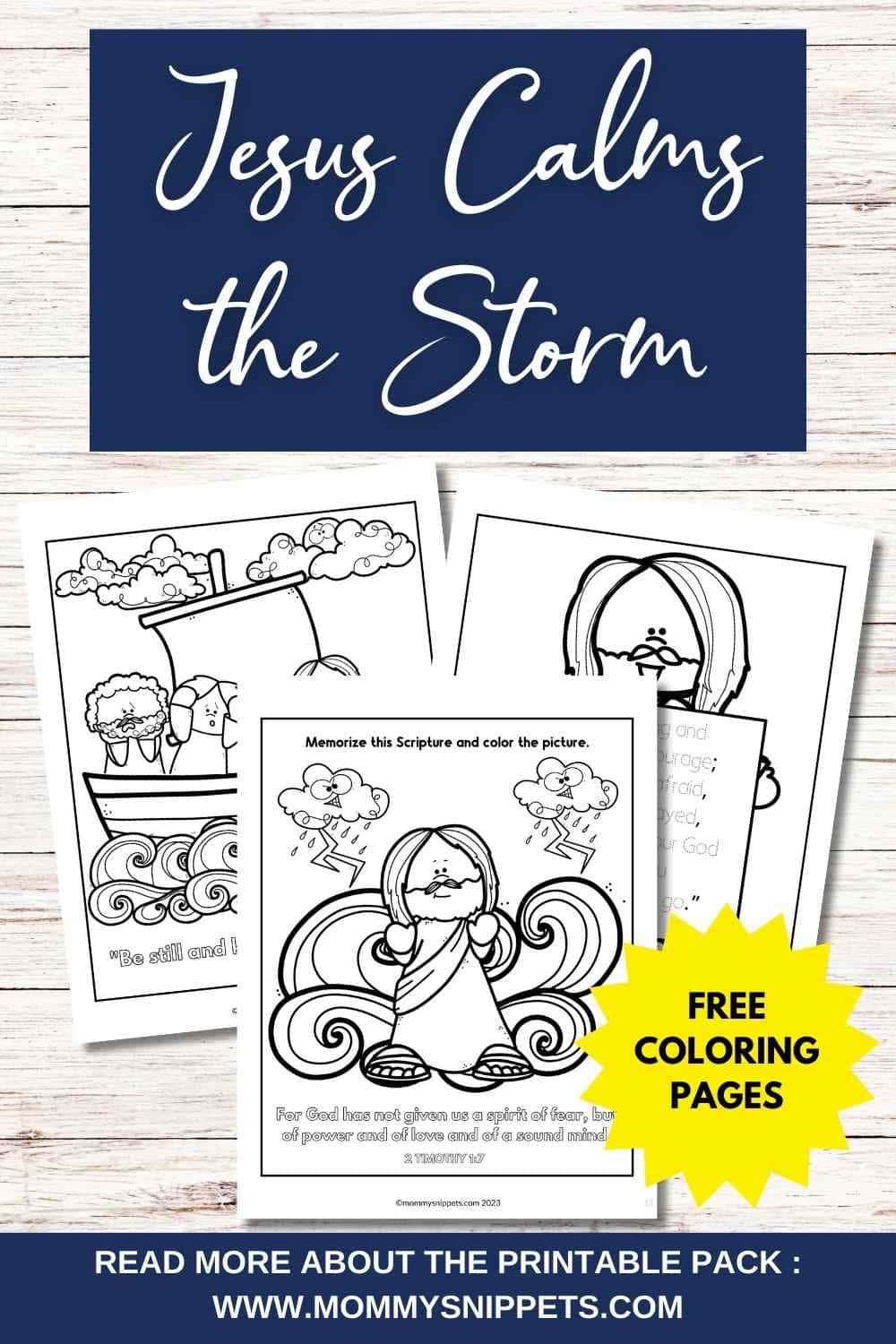 Jesus Calms The Storm Coloring Pages