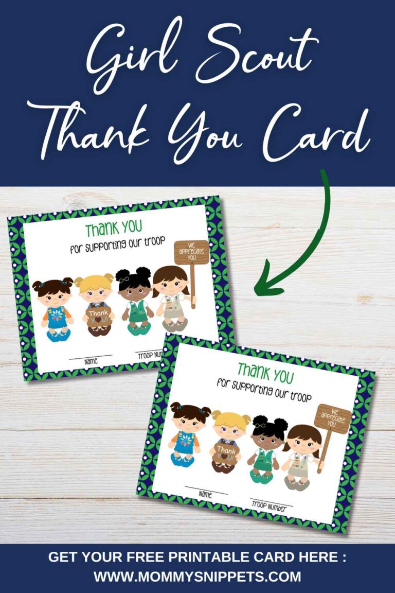 Free Printable Girl Scout Thank You Cards - Mommy Snippets