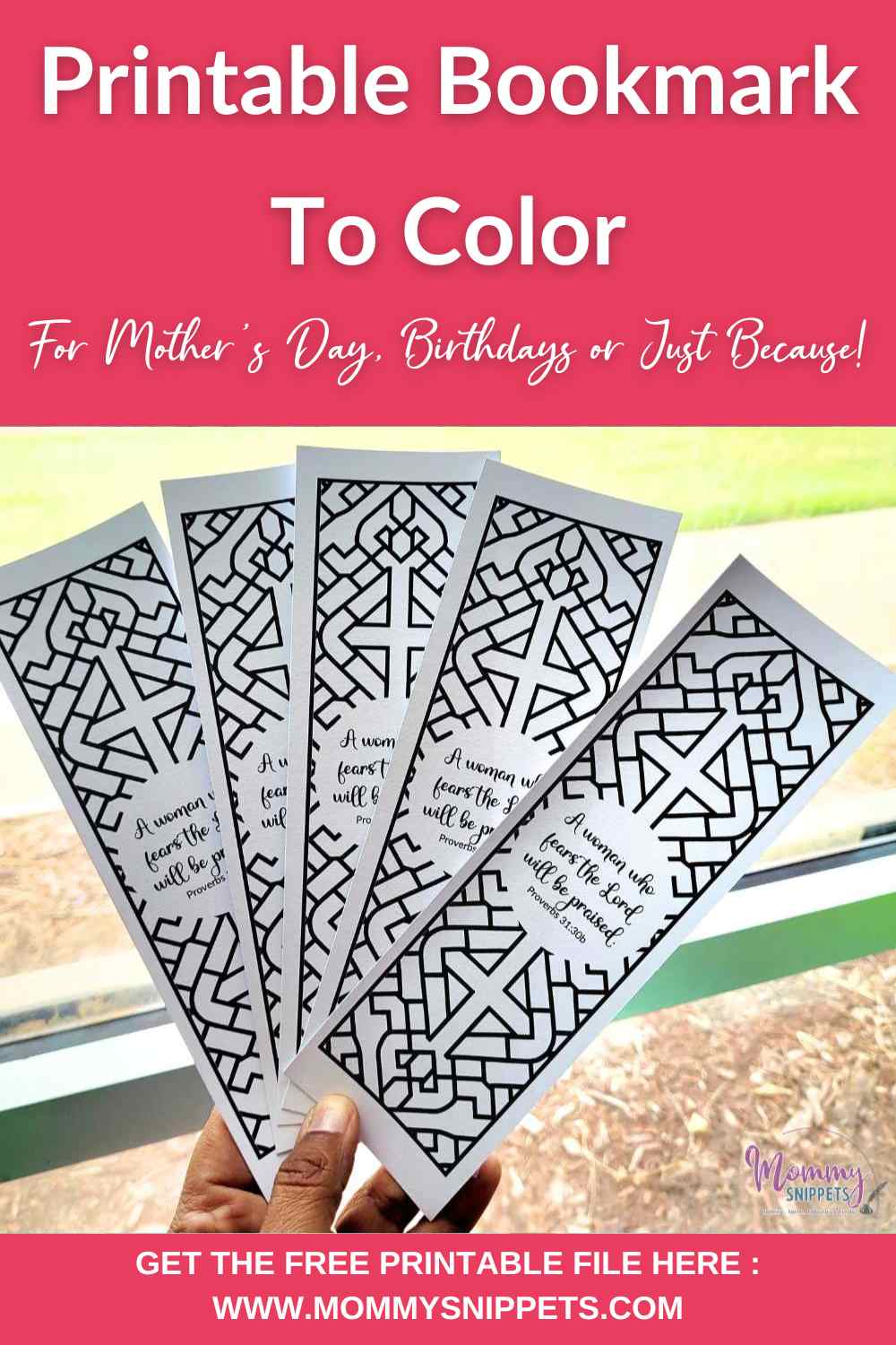 A Printable Bookmark To Color - Mommy Snippets
