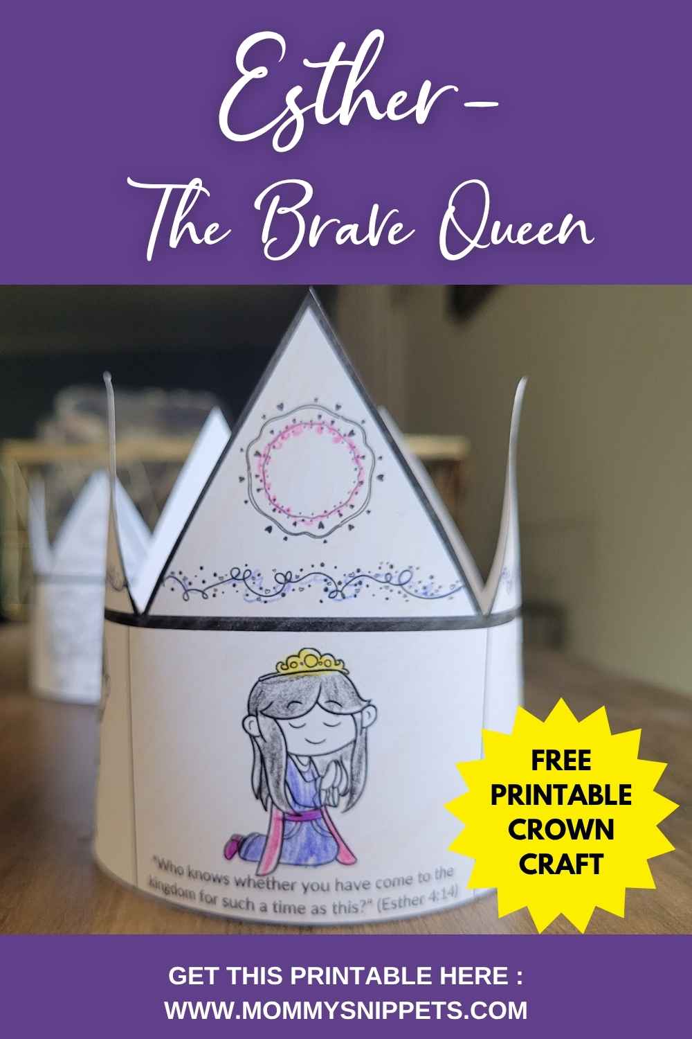The Brave Queen- 2 Printable Queen Esther Crown Crafts