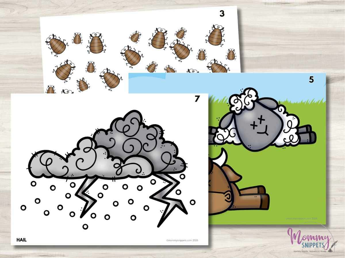 The 10 Plagues Printable Bible Poster Set for Kids